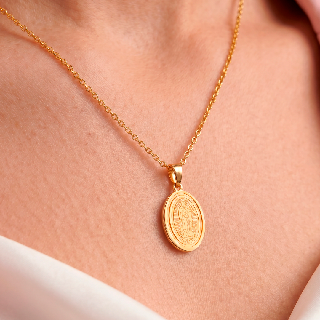 Collar Acero Medalla Virgen de Guadalupe