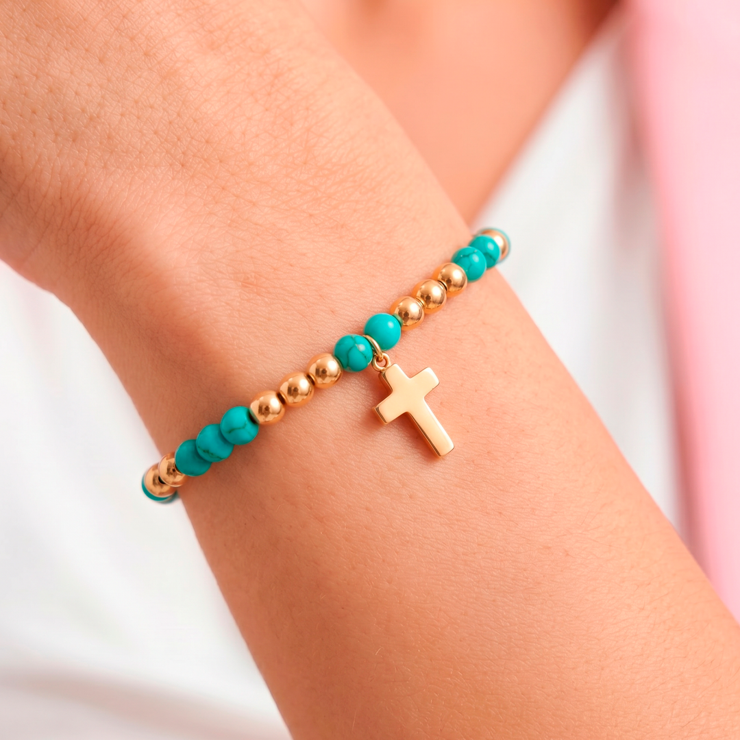 Pulsera Acero Aqua Cross