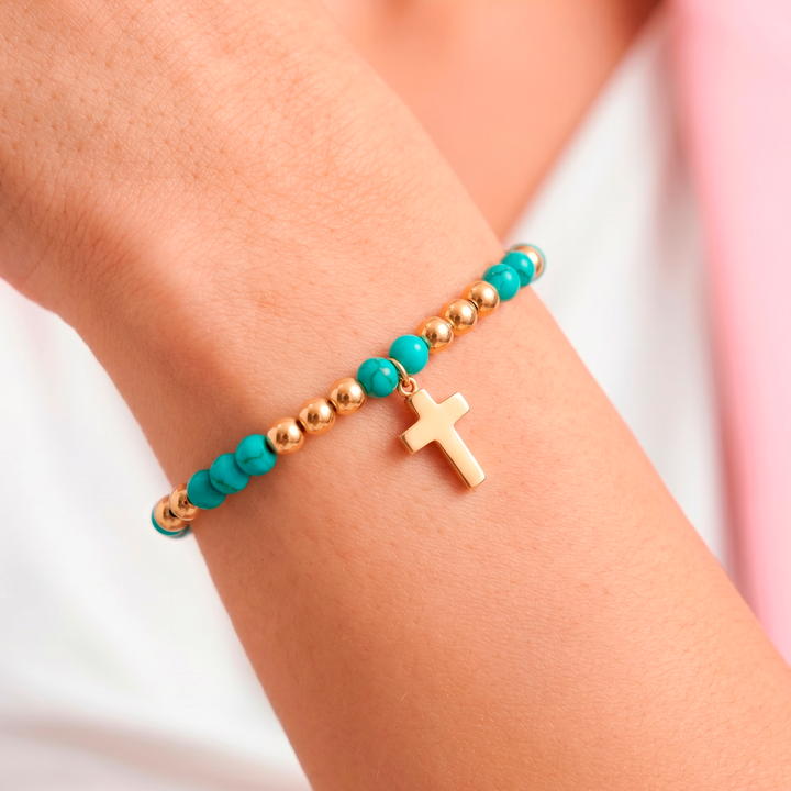 Pulsera Acero Aqua Cross