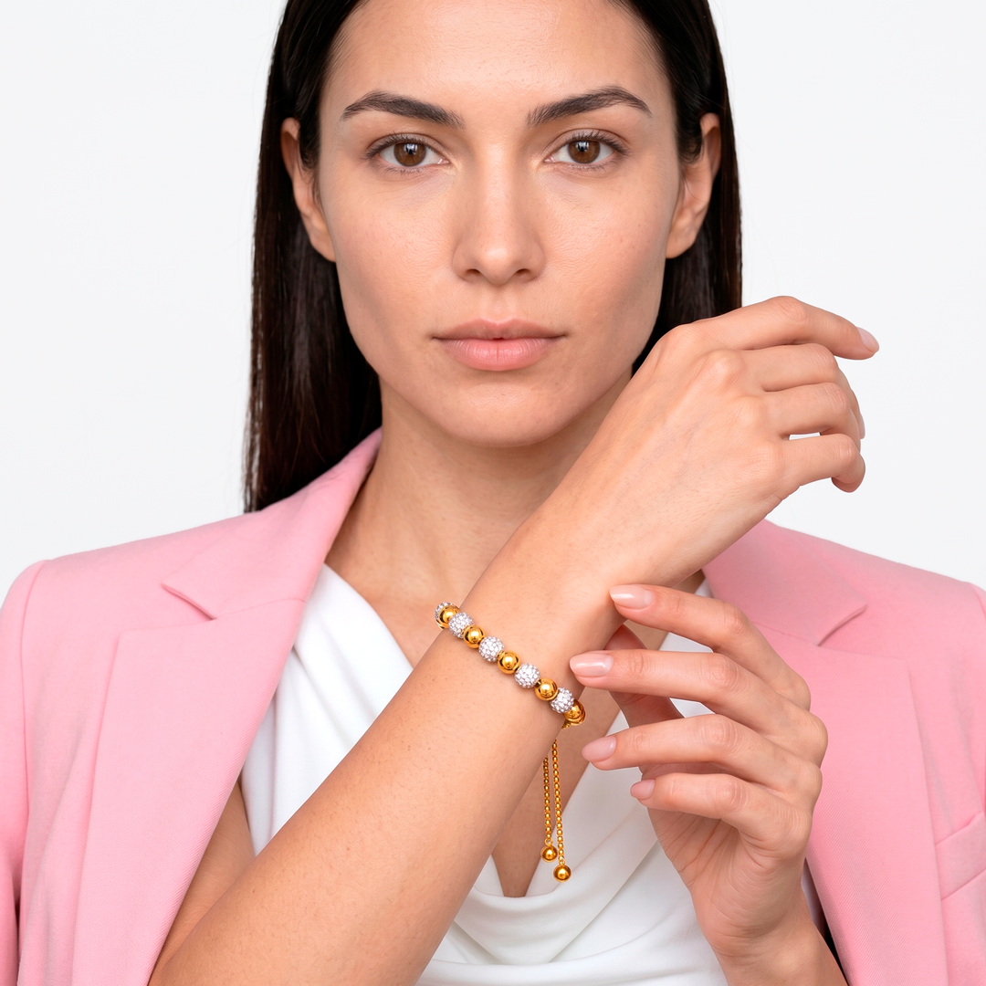 Pulsera Acero Esferas de Luz