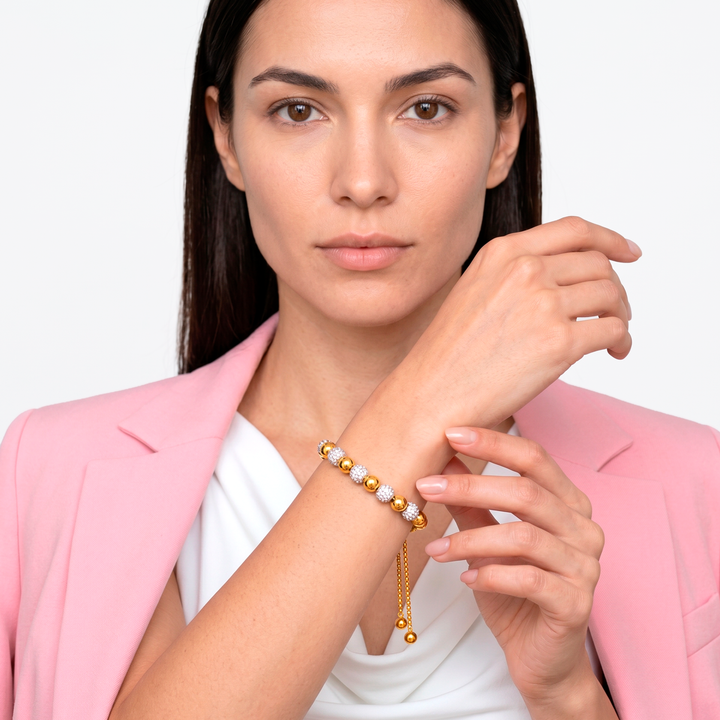 Pulsera Acero Esferas de Luz