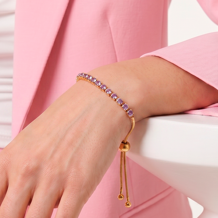 Pulsera Acero Lavander Gold