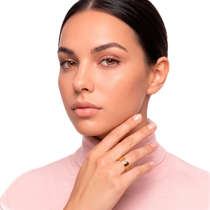 Anillo Acero Chuncky Heart