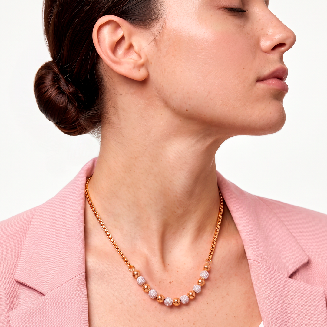 Collar Acero Crystal Beads