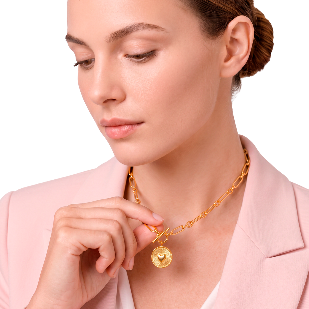 Collar Acero Medalla Amore