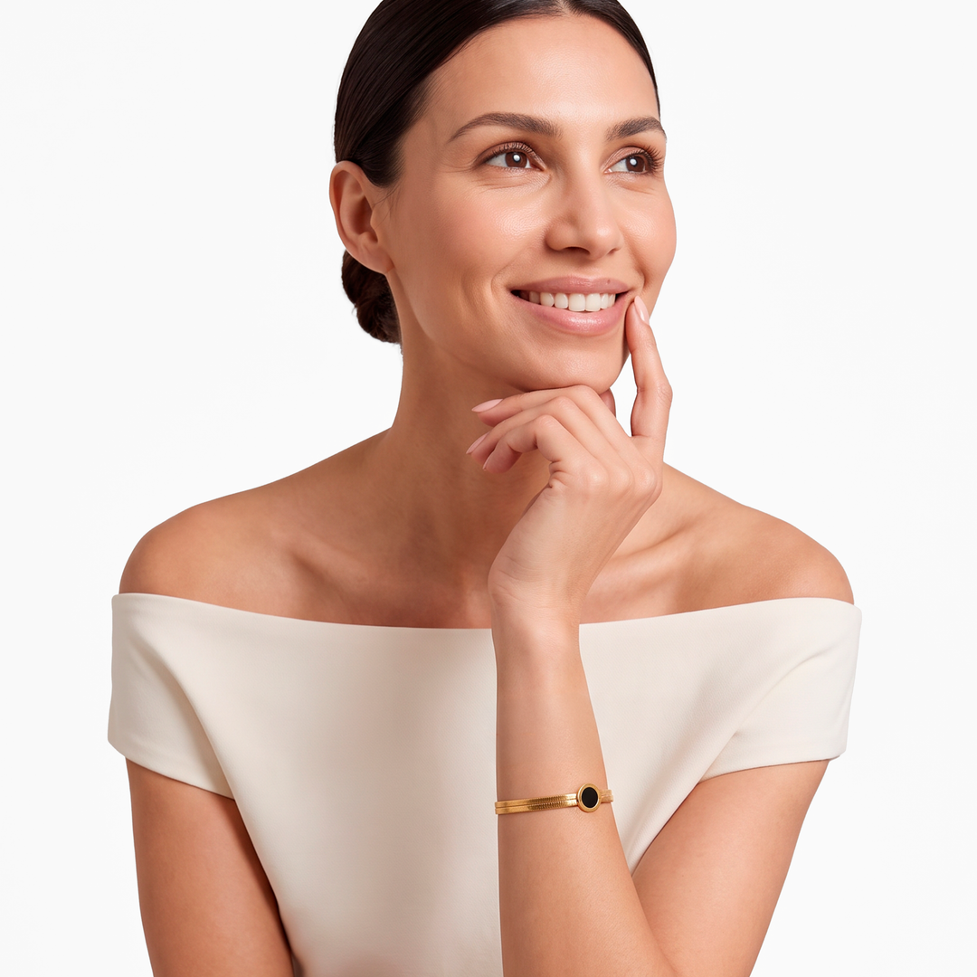 Pulsera Acero Snake Ónix
