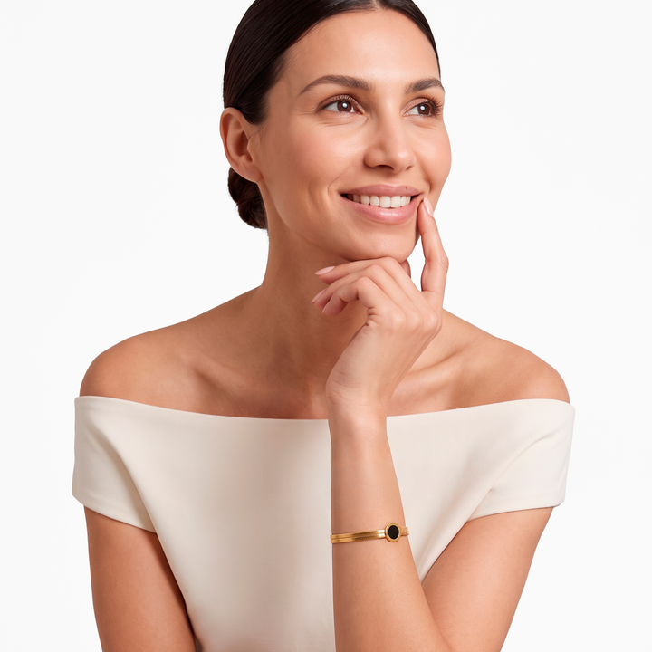 Pulsera Acero Snake Ónix