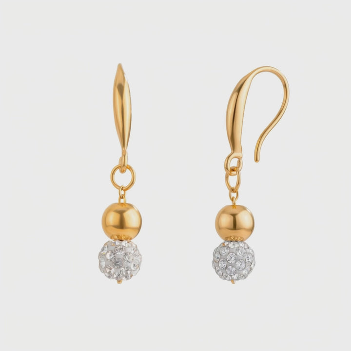 Aretes Acero Crystal Beads