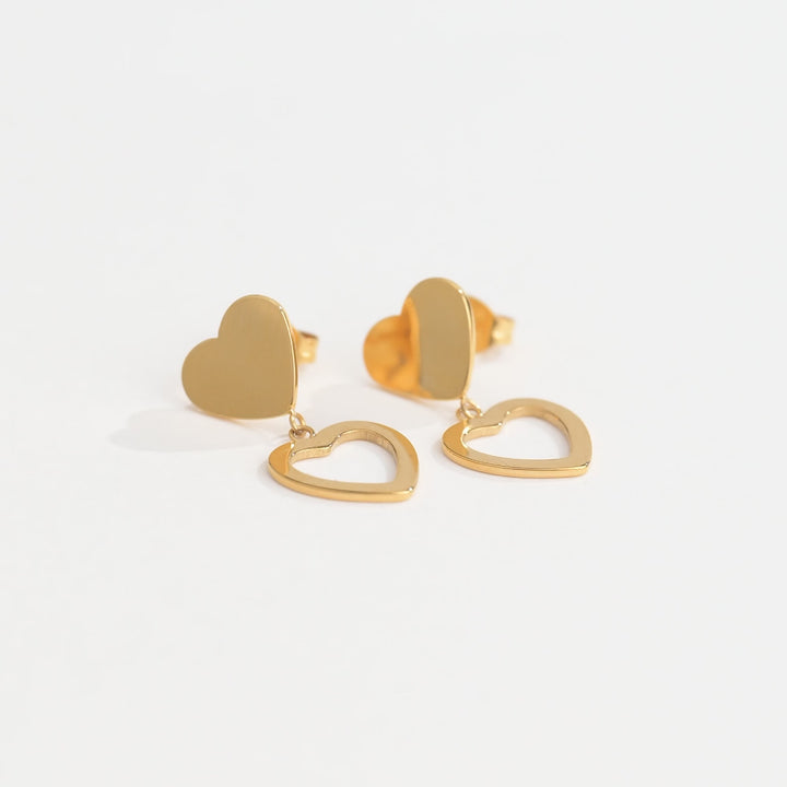 Aretes Acero Gold Love