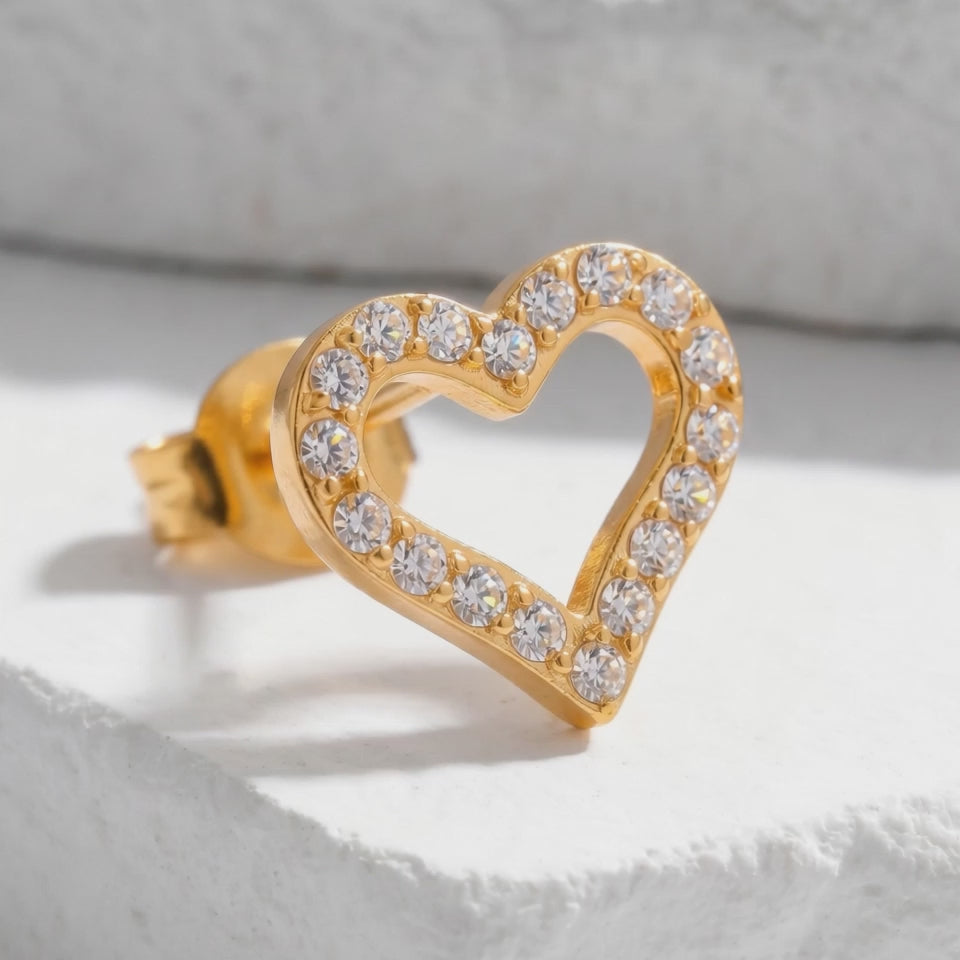Aretes Acero Luz Corazón