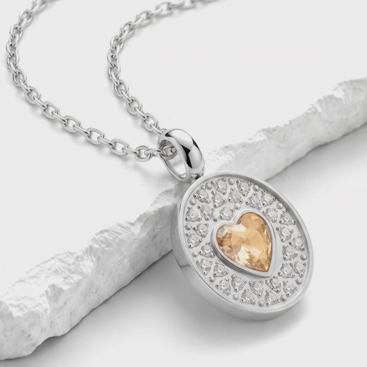 Collar Acero en Baño de Oro Blanco Romantic