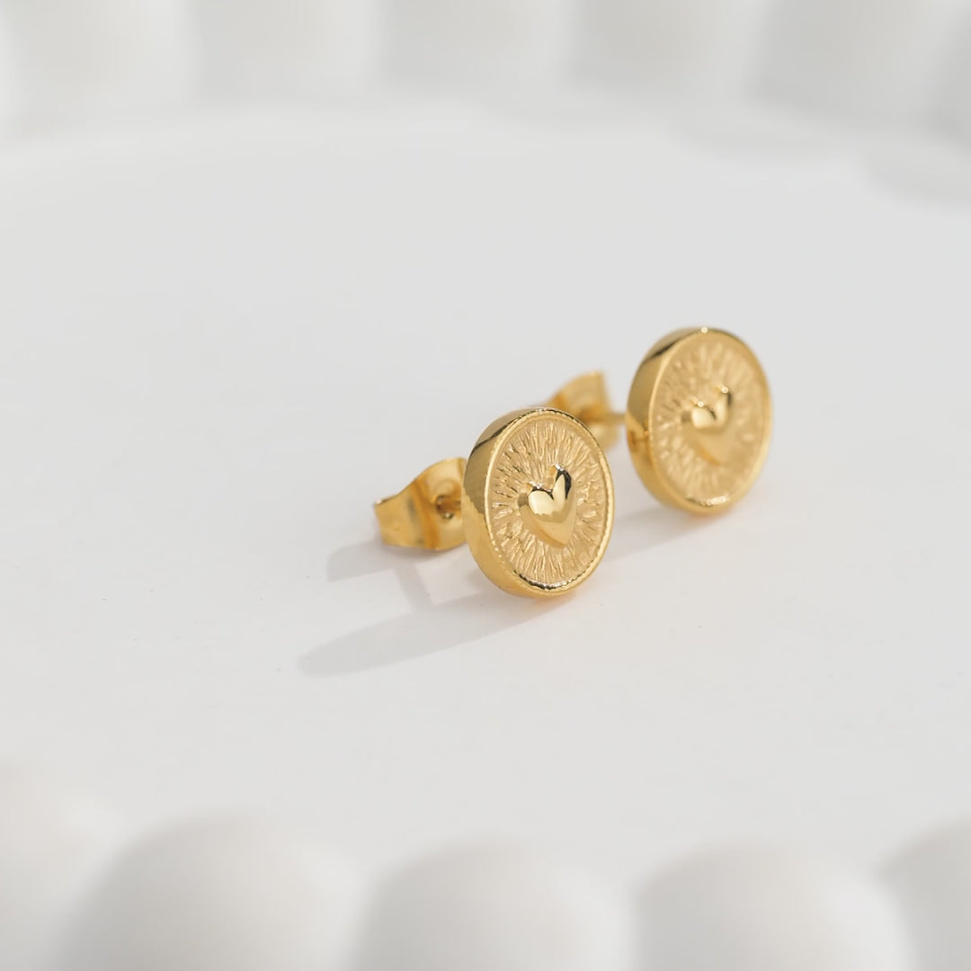 Aretes Acero Relieve de Amor