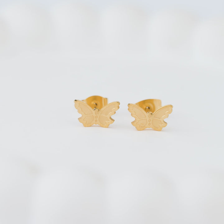 Aretes Acero Vuelo Dorado