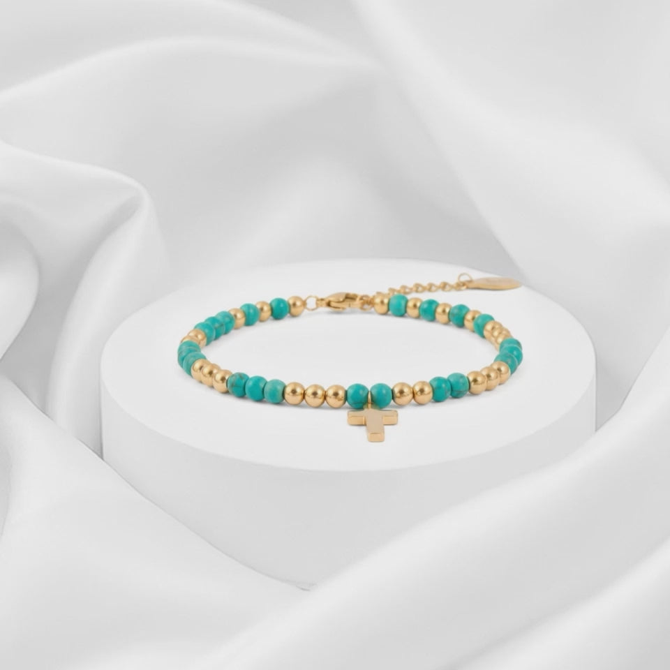 Pulsera Acero Aqua Cross