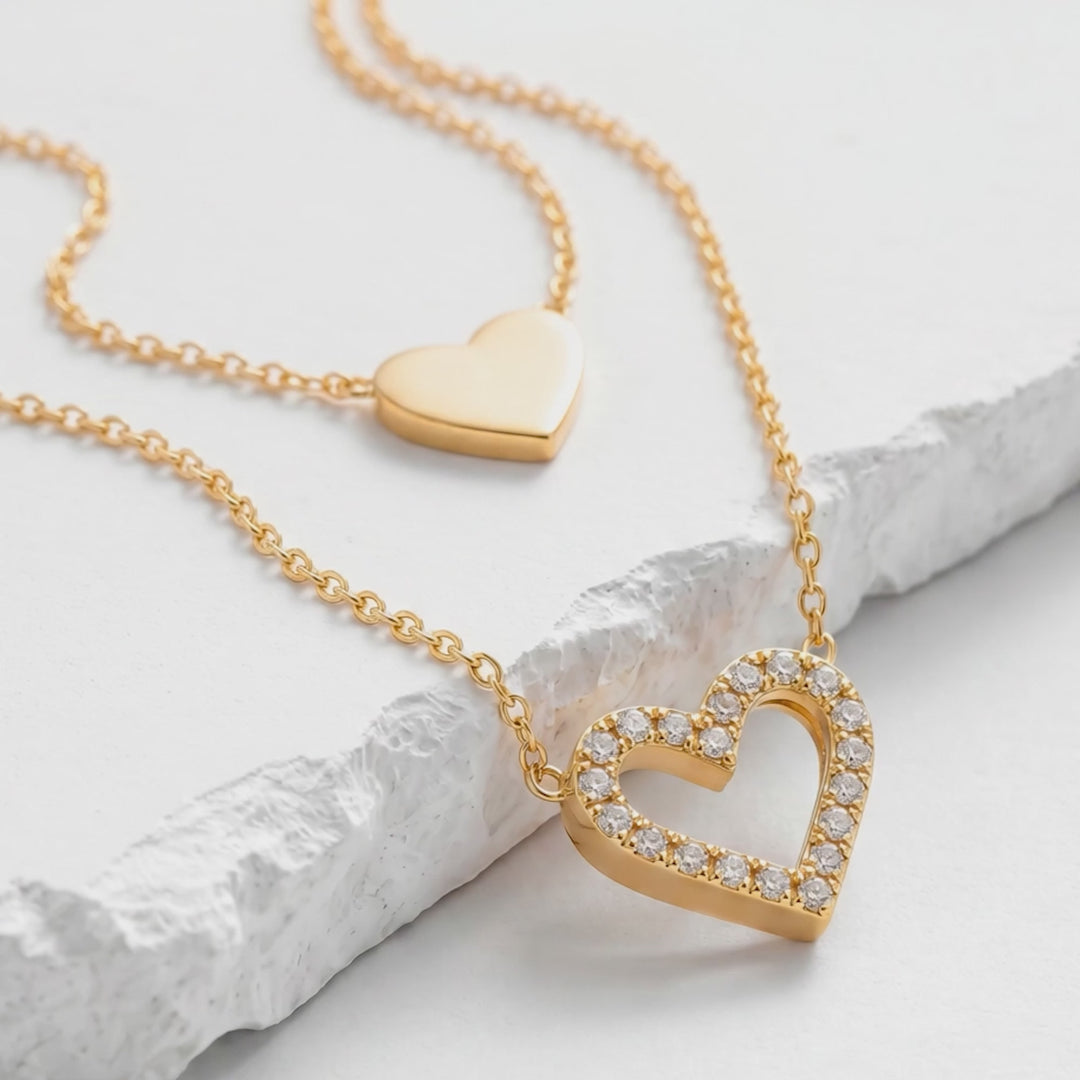 Collar Acero Dúo Corazón