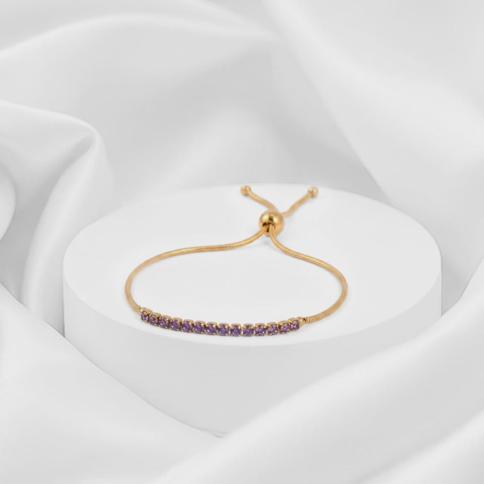 Pulsera Acero Lavander Gold