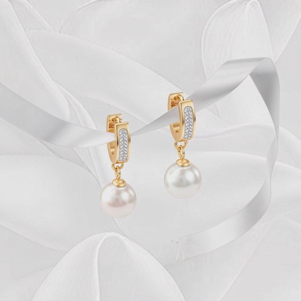 Aretes Acero Realeza Pearl