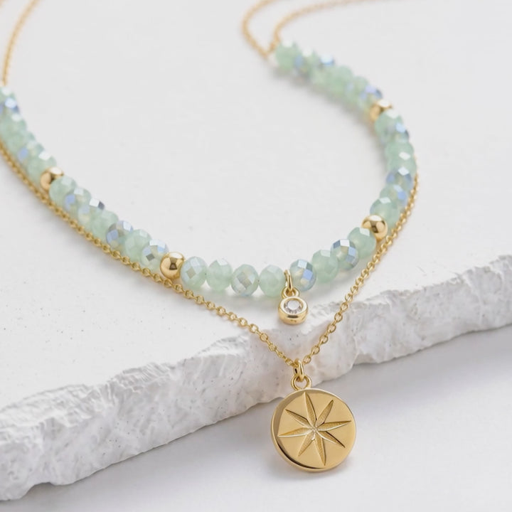 Collar Acero Aurora Esmeralda