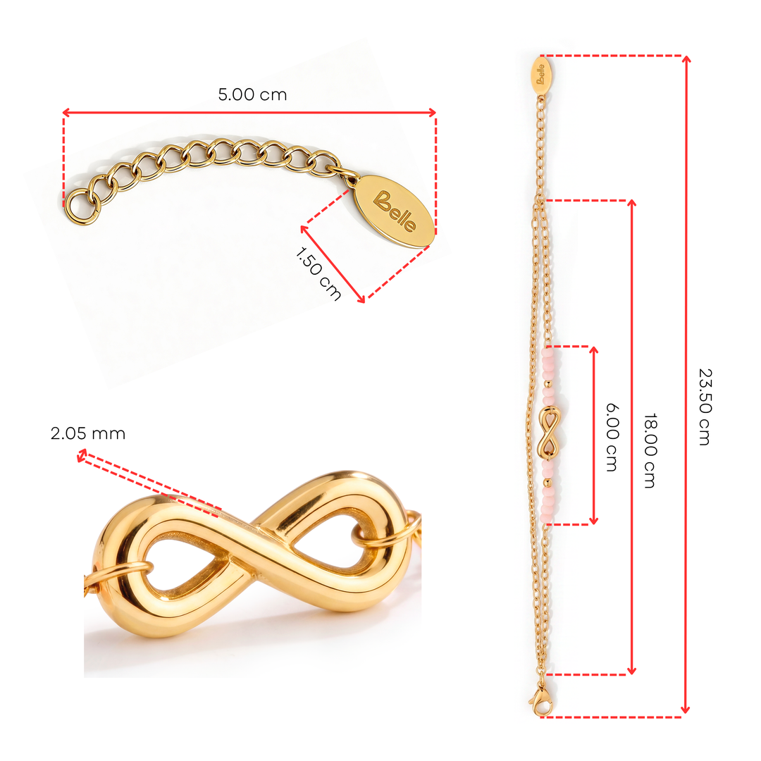 Pulsera Acero Gold Infinite Sparkle