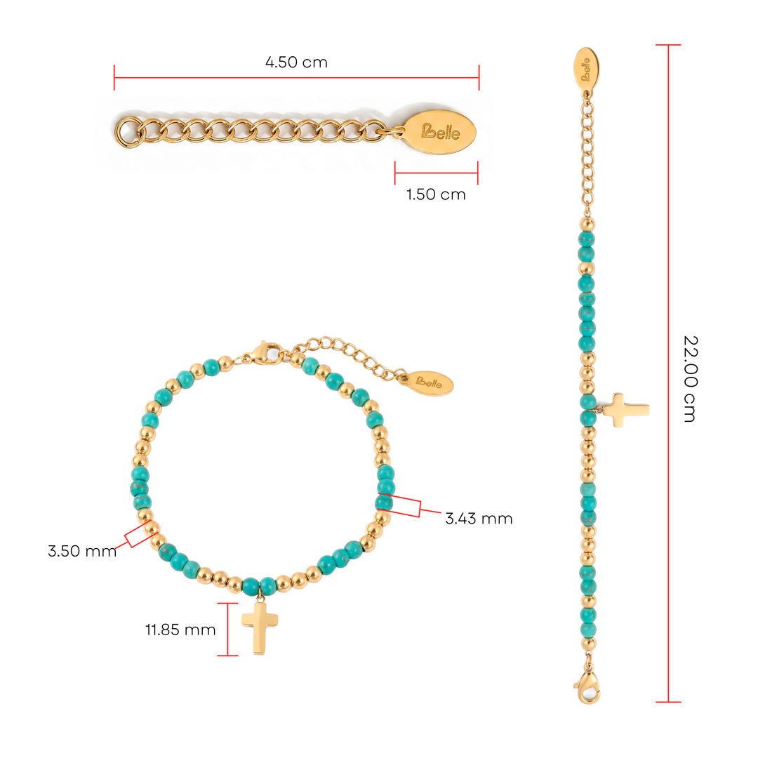 Pulsera Acero Aqua Cross