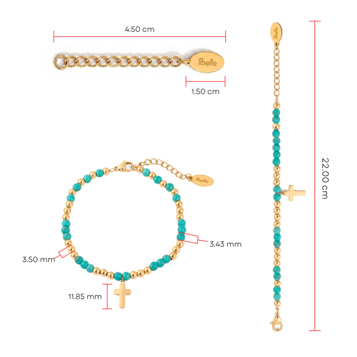 Pulsera Acero Aqua Cross