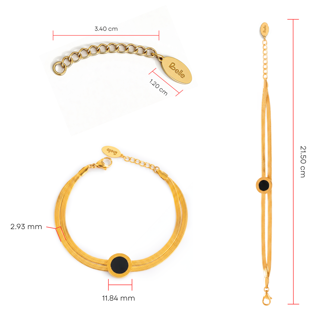 Pulsera Acero Snake Ónix