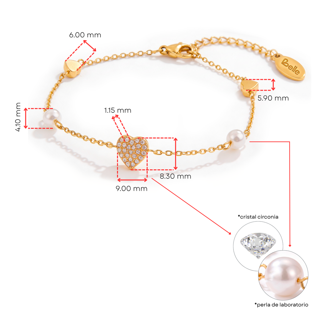 Pulsera Acero Amore Bianco