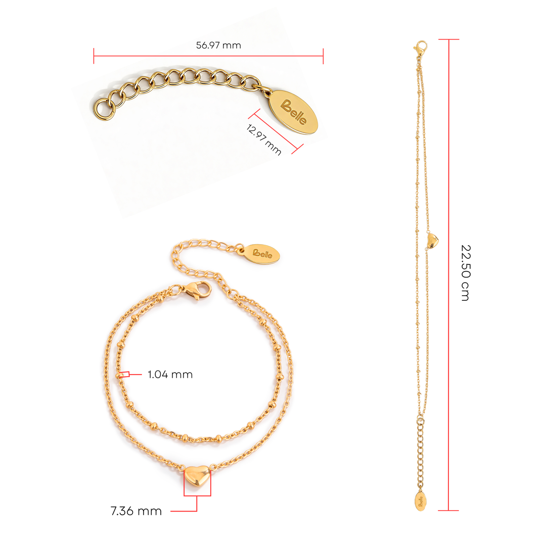 Pulsera Acero Minimal Heart