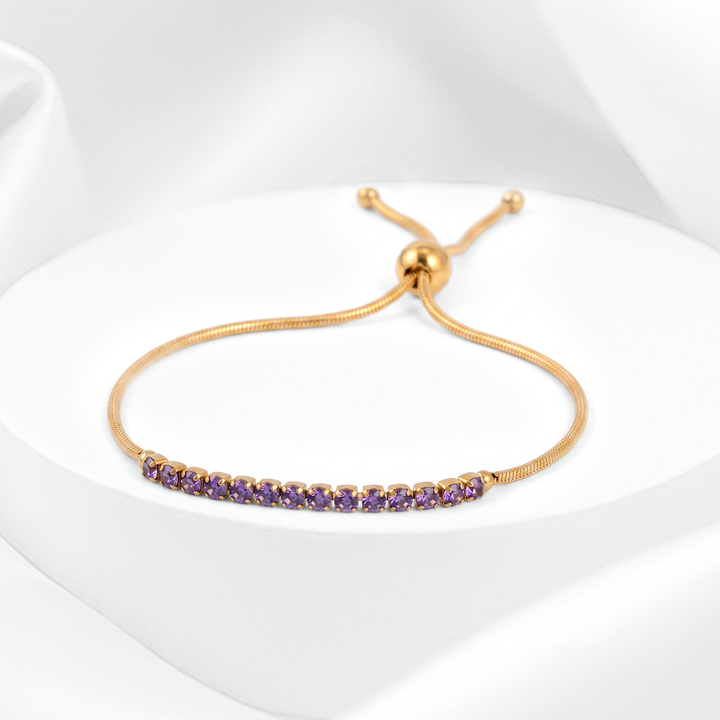 Pulsera Acero Lavander Gold