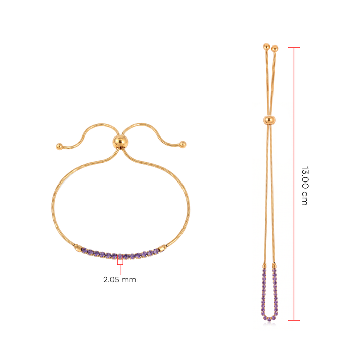Pulsera Acero Lavander Gold