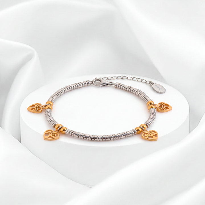 Pulsera Acero Corazones de Vida