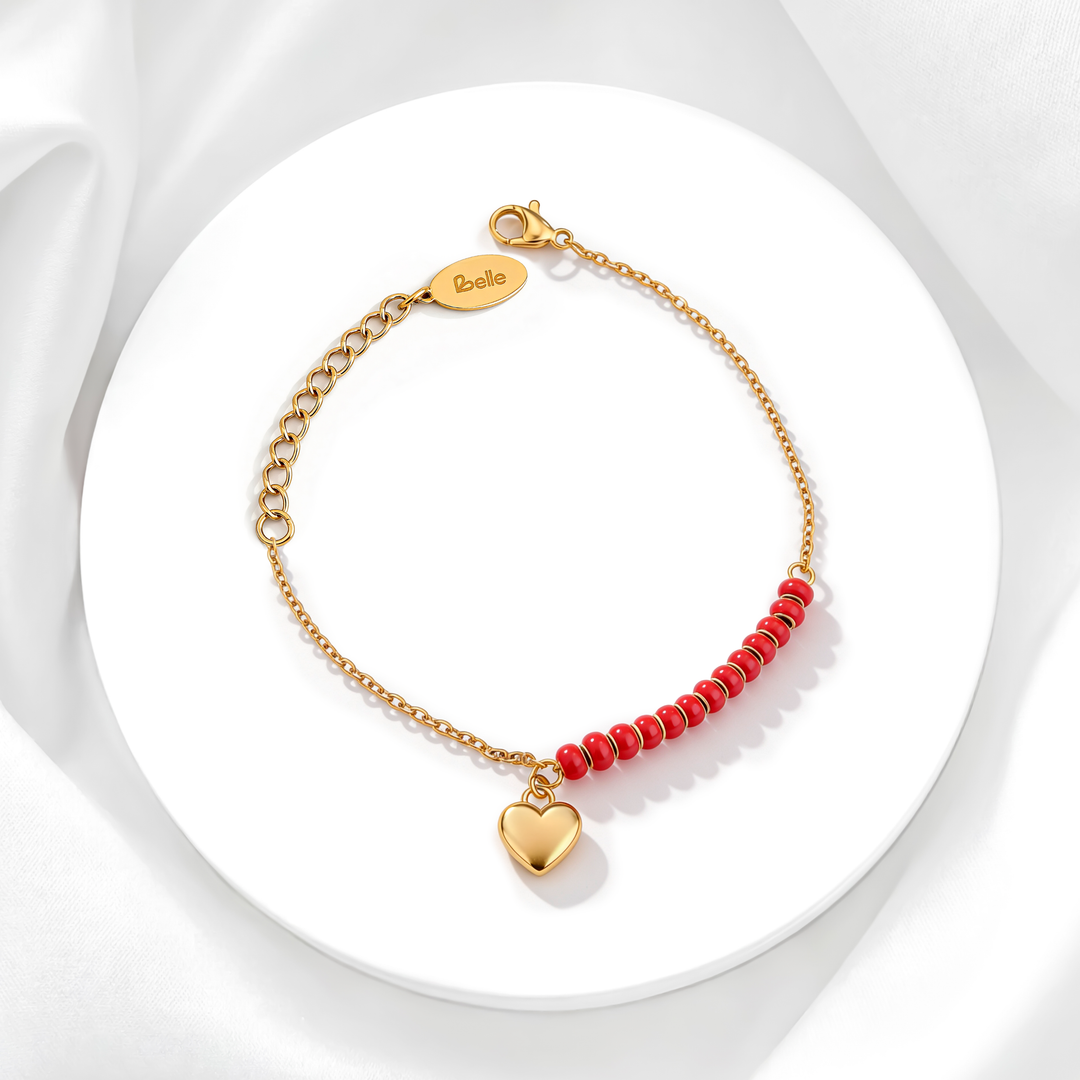 Pulsera Acero Latido Carmesí