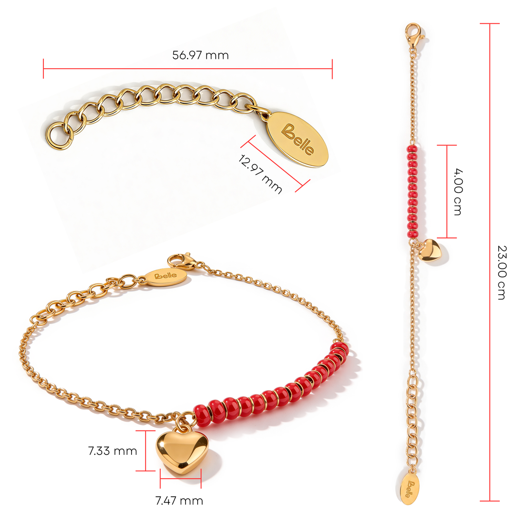 Pulsera Acero Latido Carmesí
